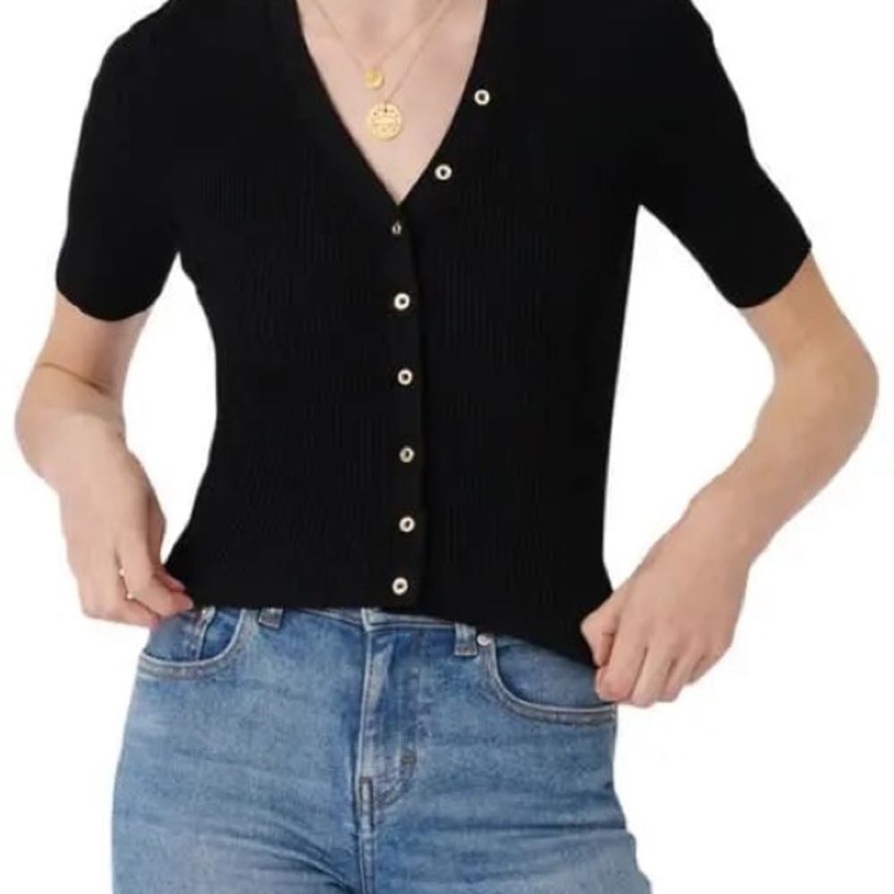 Maje Short Sleeve Sweater